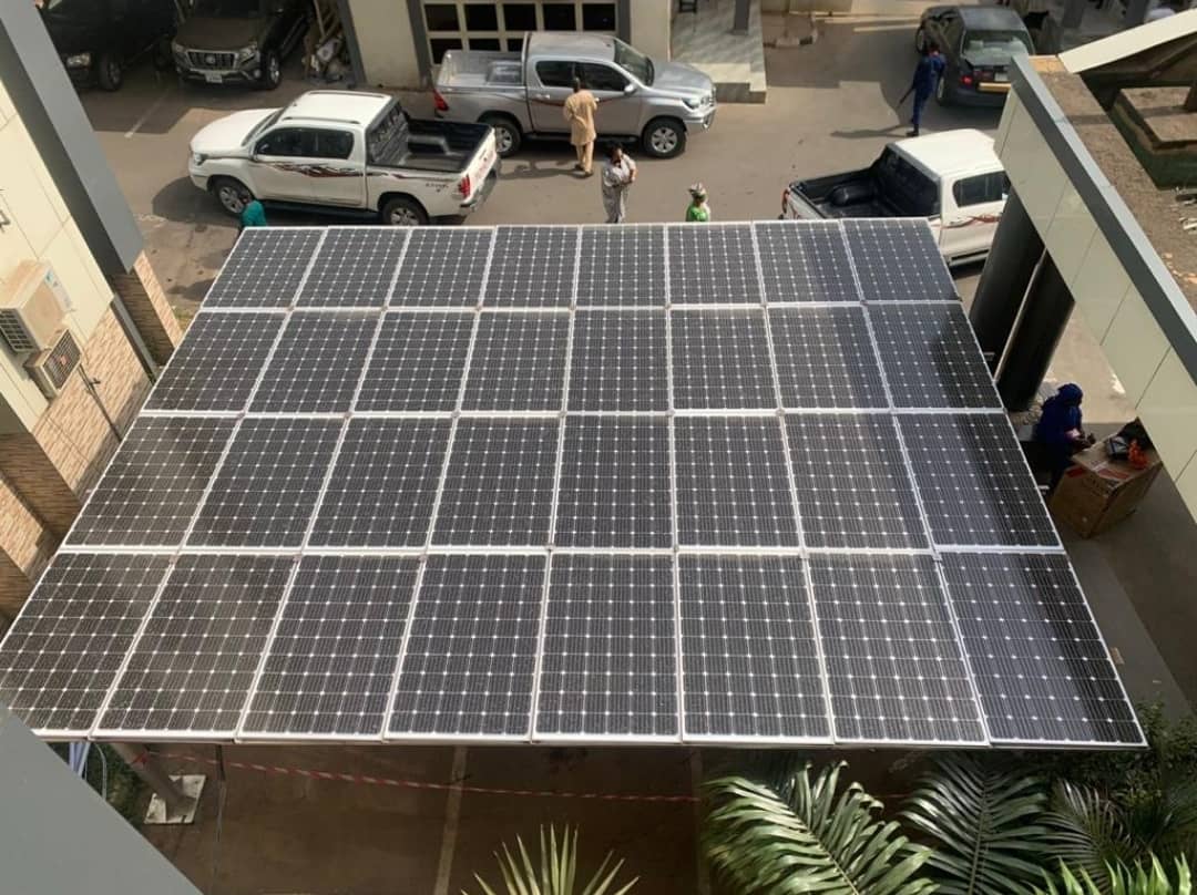 Carport solar array installation project
